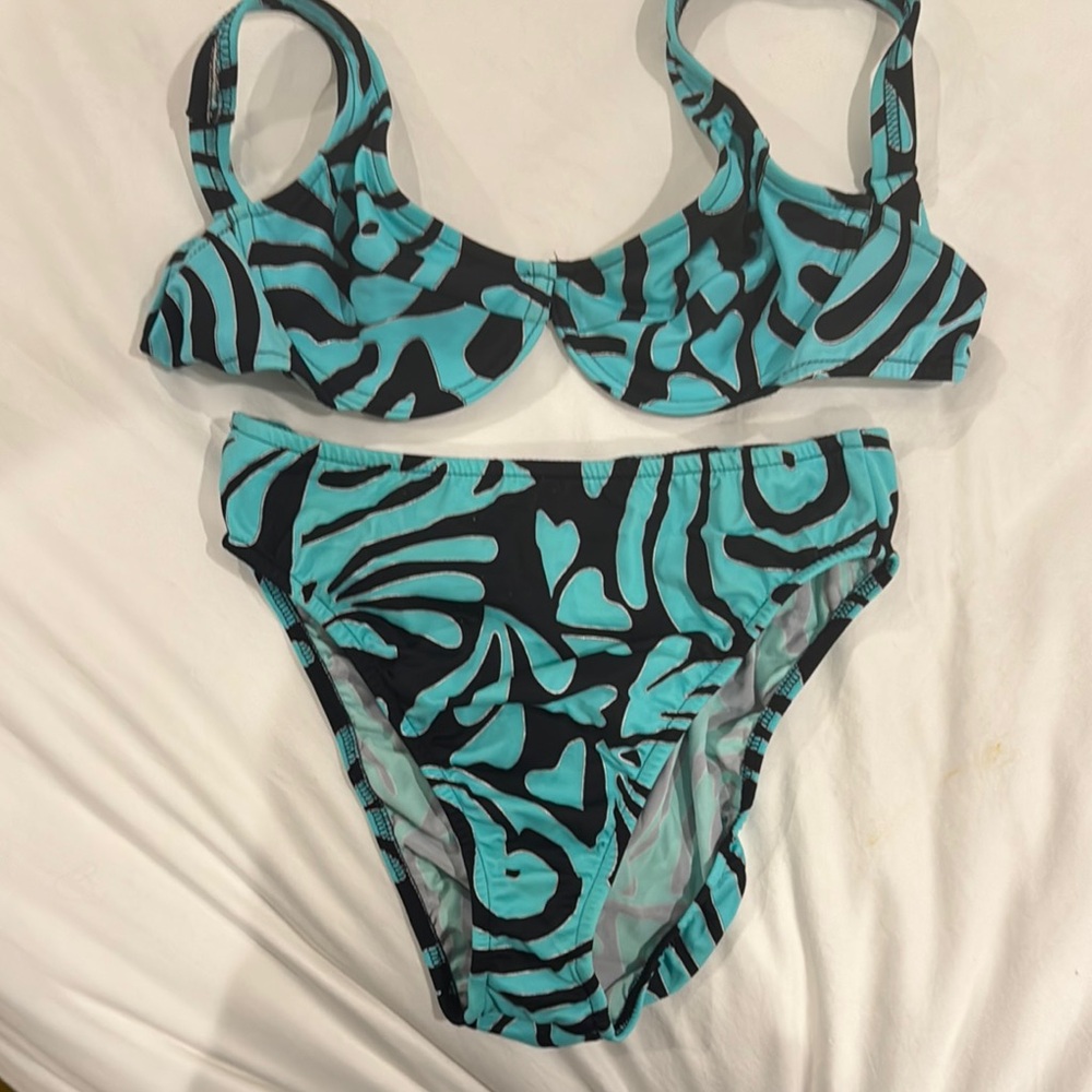 VENUS Aqua and Black Bikini Swimwear